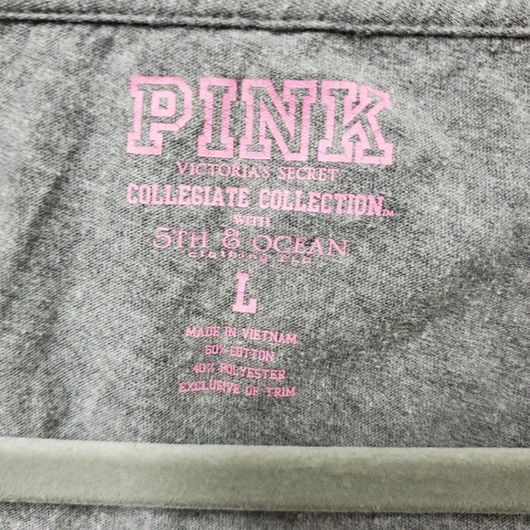 Victoria Secret Pink Blouse Top Sequins Bling Gray Red Utah Logo Womens Large - Picture 4 of 12
